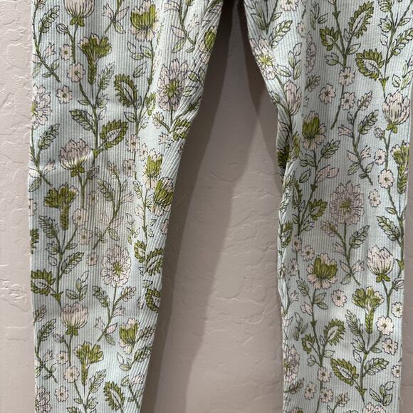 Next Blue Floral Ribbed Leggings - Picture 3 of 7